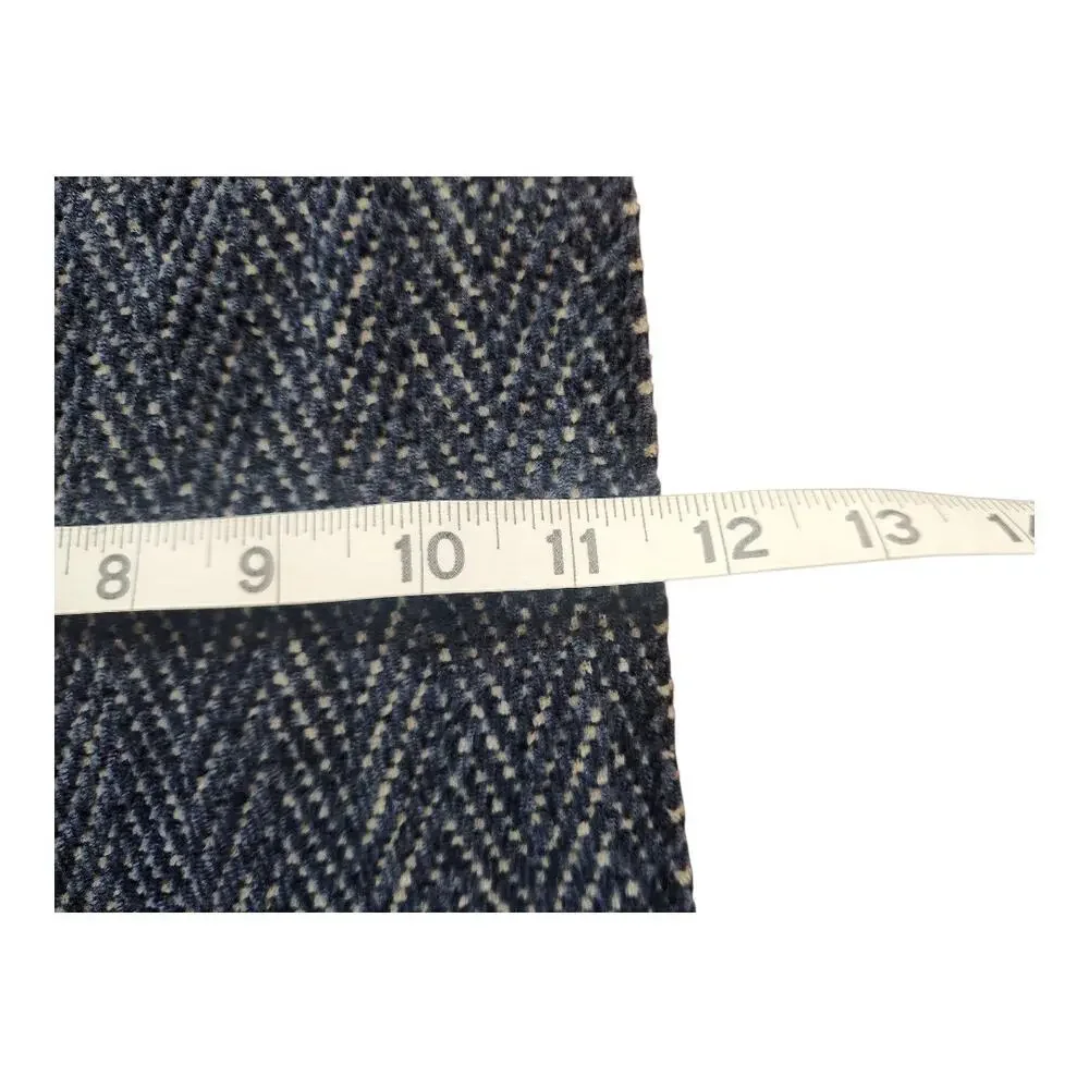 Pierre Cardin Fine‎ Muffler Scarf Blue chevron tassel soft